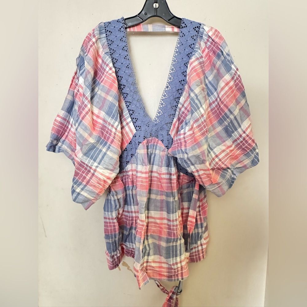 Free People Plaid For You Tunic Top SMALL - Picture 5 of 5